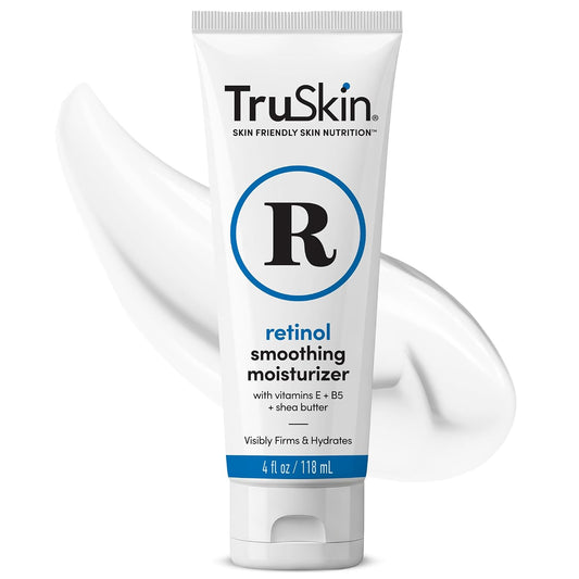 TruSkin Retinol Face Moisturizer with Hyaluronic Acid & Vitamin E, 4 fl oz | Gentle Retinol cream helps visibly smooth fine lines while Hyaluronic Acid and Vitamin E hydrate for firmer-looking skin