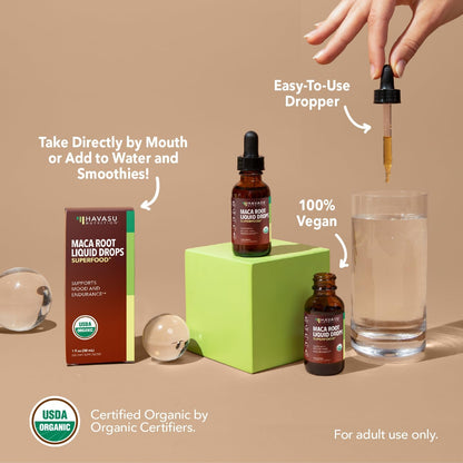 Organic Maca Root Liquid, Unflavored, 1fl oz, Supports Hormone Balance | Organic Maca Root Liquid Drops, Mood, Energy in Women & Men, Lepidium Meyenii to Support Performance & Vitality, Non-GMO