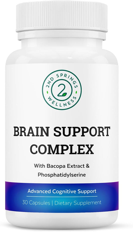 Brain Support Complex Nootropic Supplement, 30 Ct | Ginkgo Biloba, Bacopa Monnieri, Phosphatidylserine, Huperzine-A, St. John's Wort