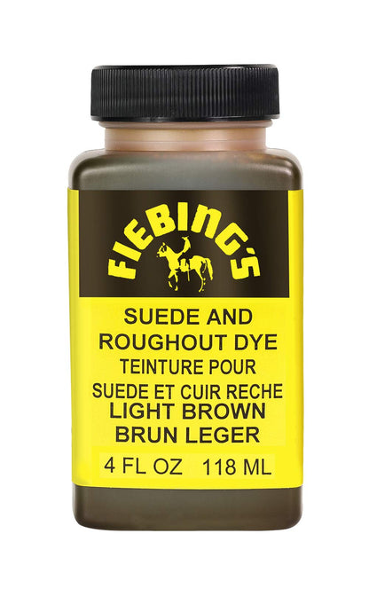 Fiebing's Black Suede Dye (4 oz) - Recolor, Brighten & Restore Suede & Roughout Leather Shoes, Furniture, Purse - Includes Wool Dauber for Easy Application - Flexible When Dry, Won't Crack or Peel
