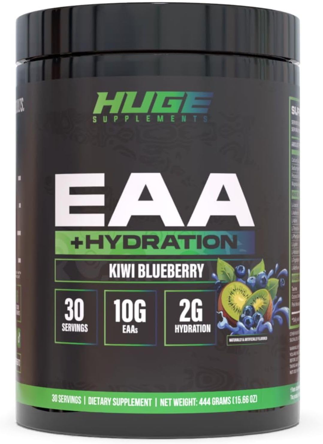 Huge EAA + Hydration, Essential Amino Acids Powder, EAAs & BCAAs, Intra & Post Workout Recovery Powder, Muscle Growth, Recovery & Performance, 10g EAAs & Electrolytes, Kiwi Blueberry, 30 Servings
