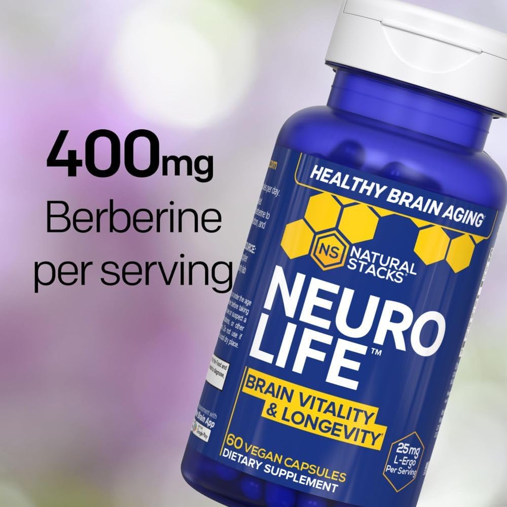 NATURAL STACKS NeuroLife & Resveratrol Supplement Bundle - Supports Longevity & Brain Aging* - 120 Total Capsules