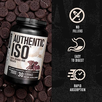 Jacked Factory Authentic ISO Grass Fed Whey Protein Isolate Powder - Low Carb