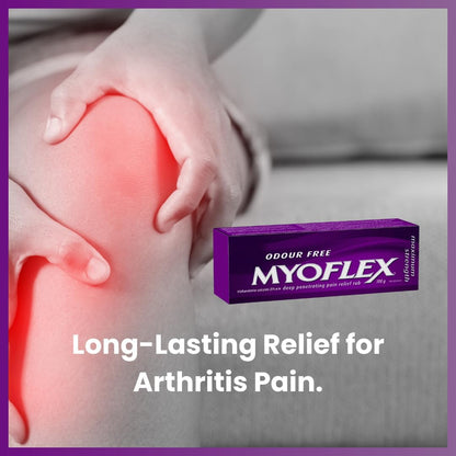 Myoflex Pain Relief Rub | Odourless | Provides Deep Penetrating Relief of Muscle Soreness & Joint Pain | Menthol Free | Stain Free | Non-Greasy | Great for Ages 2+ | 100 Grams (Maximum Strength)