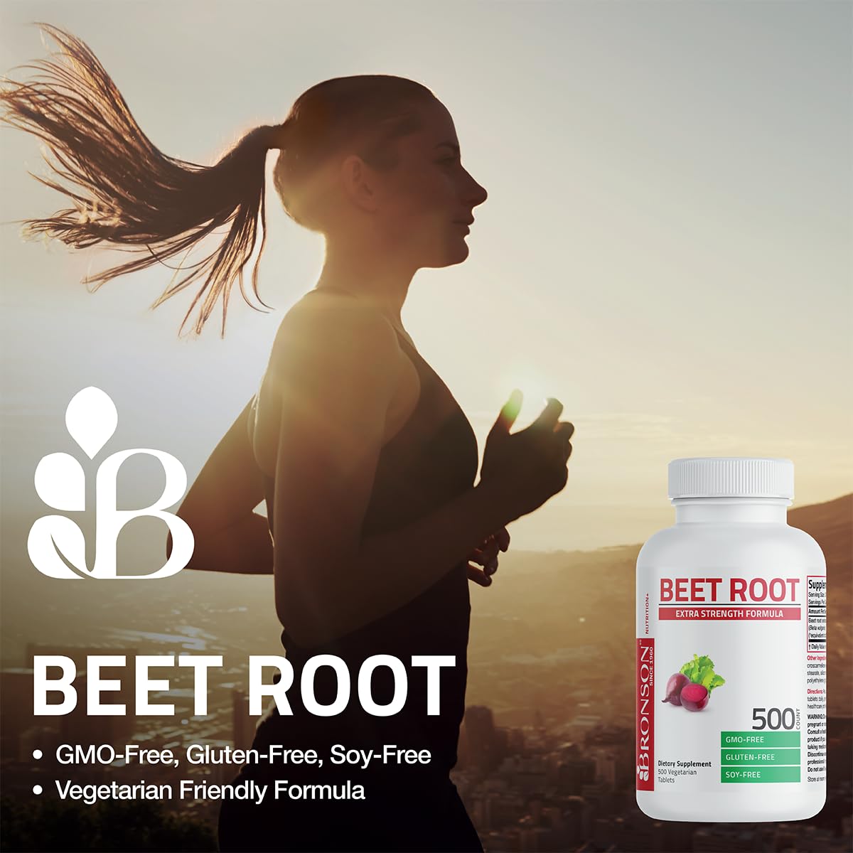 Bronson Beet Root Extra Strength, Non-GMO, 250 Vegetarian Tablets | Gluten-Free, Soy-Free, GMO-Free, Easy To Swallow