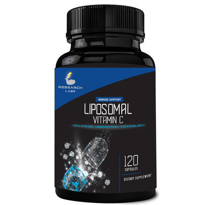 Research Labs Liposomal Vitamin C Supplement w/Enhanced Absorption LipoQuil-C™ | 2 Fer 1 ad 240 Capsules Total Immune Support Collagen Booster | High Dose Fat Soluble Vita C 1000mg Buffered | Non GMO