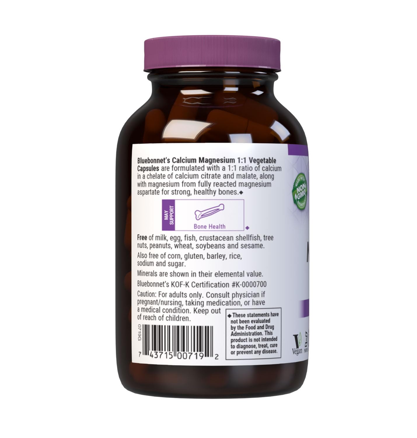 Bluebonnet Nutrition Magnesium & B6 – 400 mg Magnesium Oxide & Aspartate with Vitamin B6 25 mg – Heart & Brain Magnesium Complex for Women & Men* - Non-GMO, Vegan, Gluten-Free - 90 Vegetable Capsules