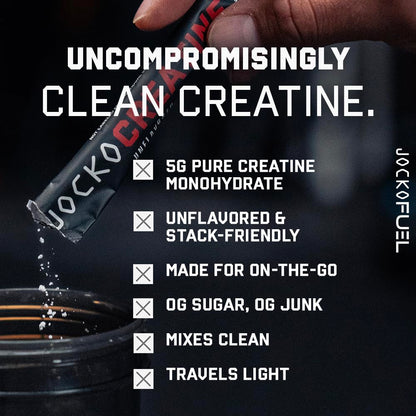 Jocko Fuel Creatine Monohydrate, Pure Micronized Powder for Men & Women, Supports Muscle Growth, Strength, Recovery & Cognition, Unflavored, 450 Grams, 90 Servings
