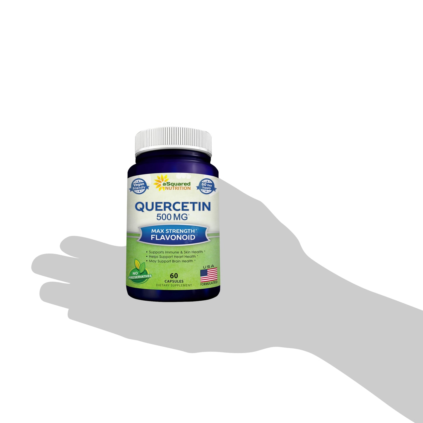 Quercetin 500mg Supplement - 200 Capsules - Dihydrate Powder Complex Pills | Max Strength Quercetin Dihydrate Supplements to Support Cardiovascular Health & Help Improve Immune Response