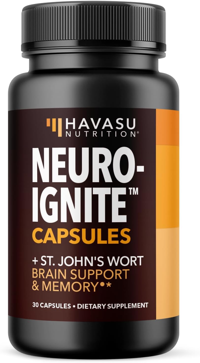 NeuroIGNITE Nootropic Brain Supplement for Memory and Focus, 30 Count | Vegan, Non-GMO Nootropic with Bacopa, Ginkgo Biloba, St. John's Wort for Cognitive Health and Mental Clarity, 30 Servings