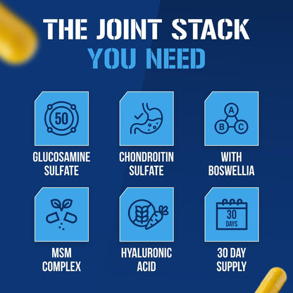 High Absorption Joint Support Supplement - Evlution FLEXMODE Joint Supplement with Advanced Joint Vitamins Including Glucosamine Chondroitin MSM Boswellia and Hyaluronic Acid - 30 Servings