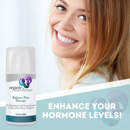 Organic Excellence Balance Plus Therapy Bio-Identical Progesterone Cream with Phytoestrogens - 3 oz