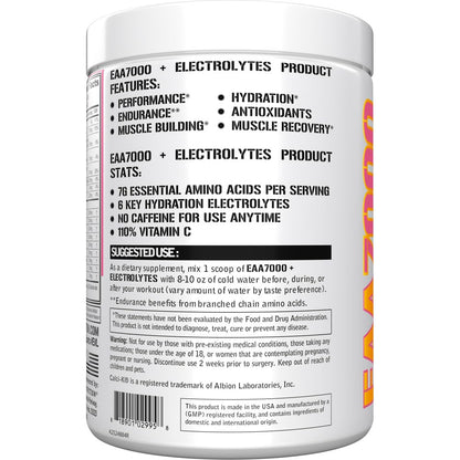 EAAs Amino Acids Powder - EAA Essential Amino Acids Pre & Post Workout Powder for Muscle Building Endurance and Recovery Support with 7g per Serving Plus 5g BCAAs (Pink Lemonade, 30 Servings)