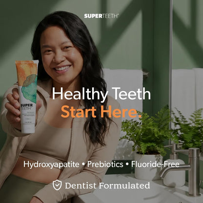 SuperTeeth Prebiotic Hydroxyapatite Toothpaste, Fluoride-Free - Mint