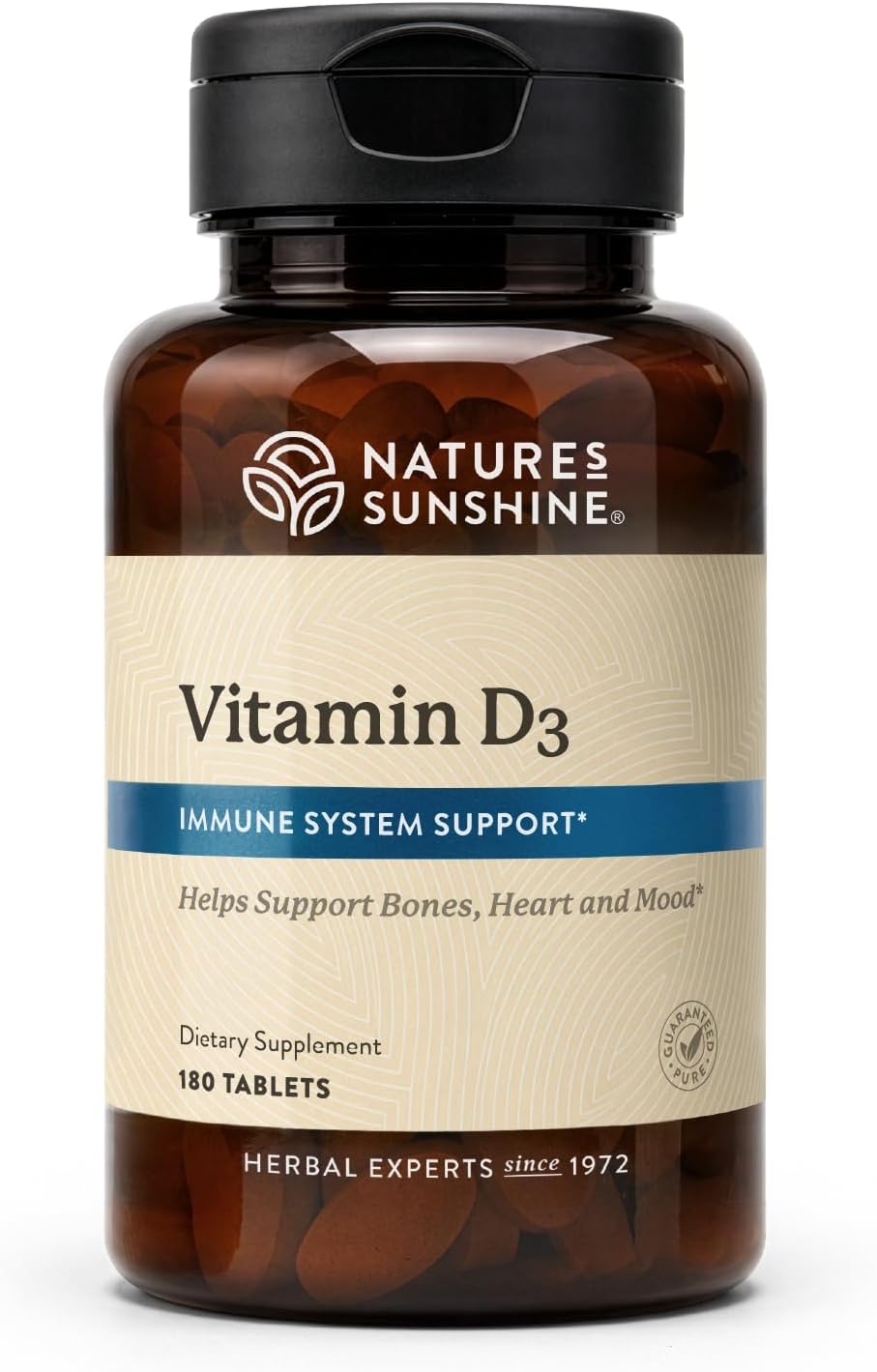 Nature's Sunshine Vitamin D3, 180 Tablets | Supports Bone Health, Contributes to Overall Health, and May Improve Mood