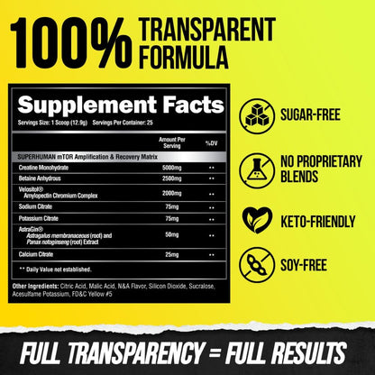 Alpha Lion Superhuman Post Workout Recovery, Muscle Builder Drink, Creatine Powder + More for Lean Muscle Growth, Strength & Volume, Supplement for Women & Men (25 Servings, Gainy Smith Apple)