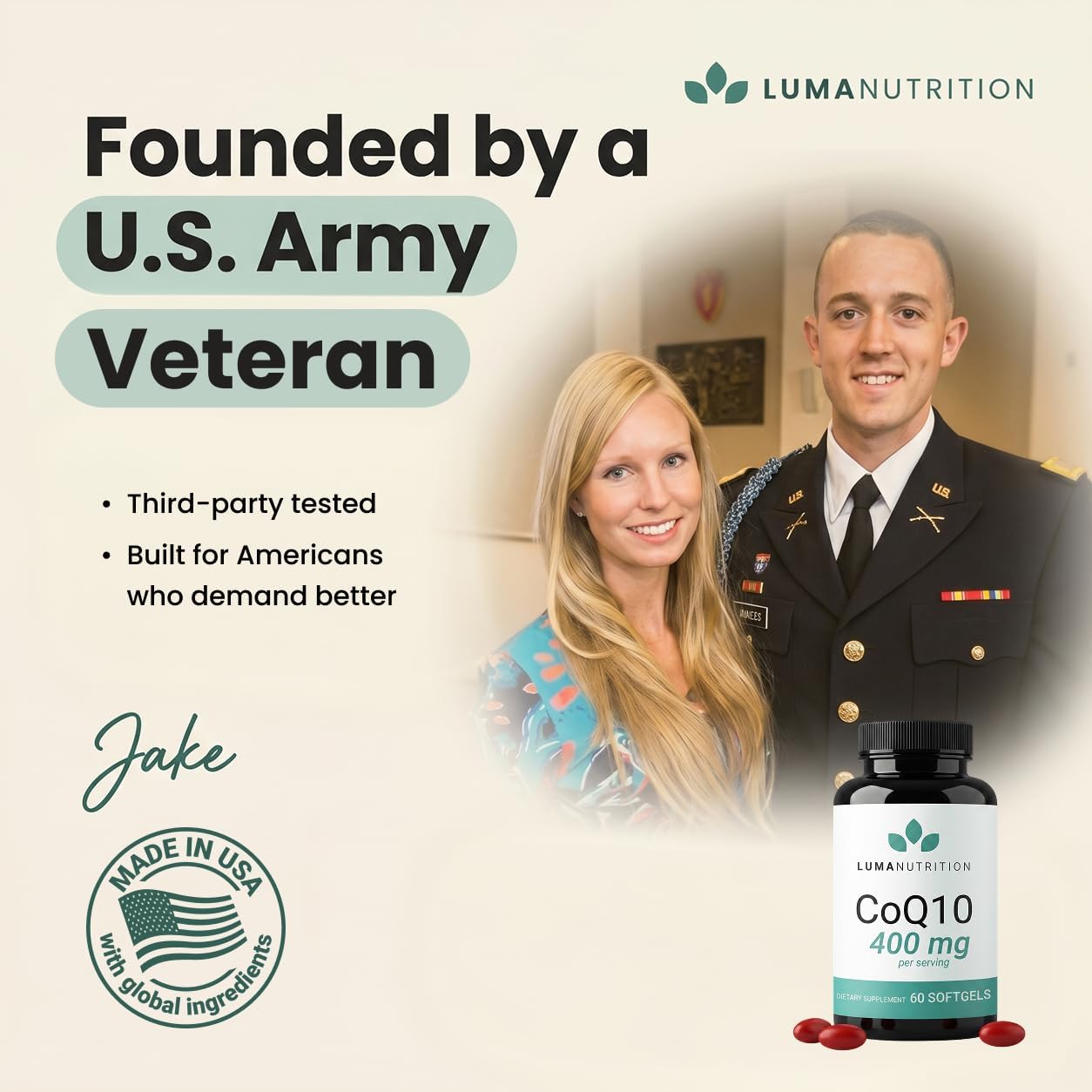 Luma Nutrition CoQ10 400mg Softgel Supplement - 60 Liquid Softgels