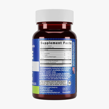 Basic Brands Move Pureflex Glucosamine Chondroitin, 120 Capsules | 500 mg Glucosamine Sulfate and 400 mg Chondroitin Sulfate, Made in USA