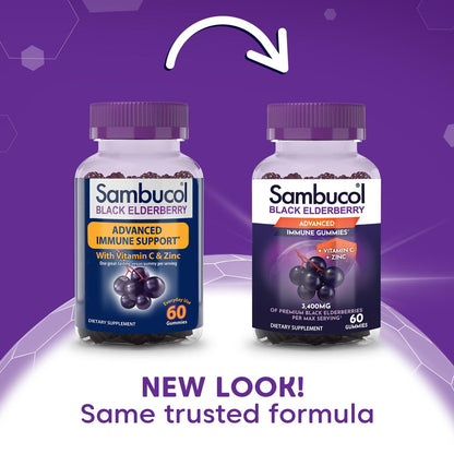 Sambucol Black Elderberry Gummies with Vitamin C & Zinc - Sambucus Elderberry