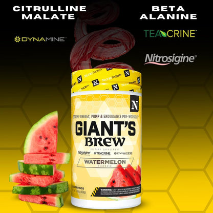 Nutrithority - Giant's Brew Pre Workout Powder, Watermelon