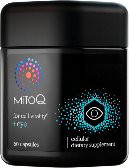 MitoQ +Eye – Eye Health Supplement with Lutein & Zeaxanthin (5:1 Ratio), Bilberry, Maritime Pine Bark, Zinc, Mitoquinol | Supports Macular Health, Visual Clarity & Blue Light Defense