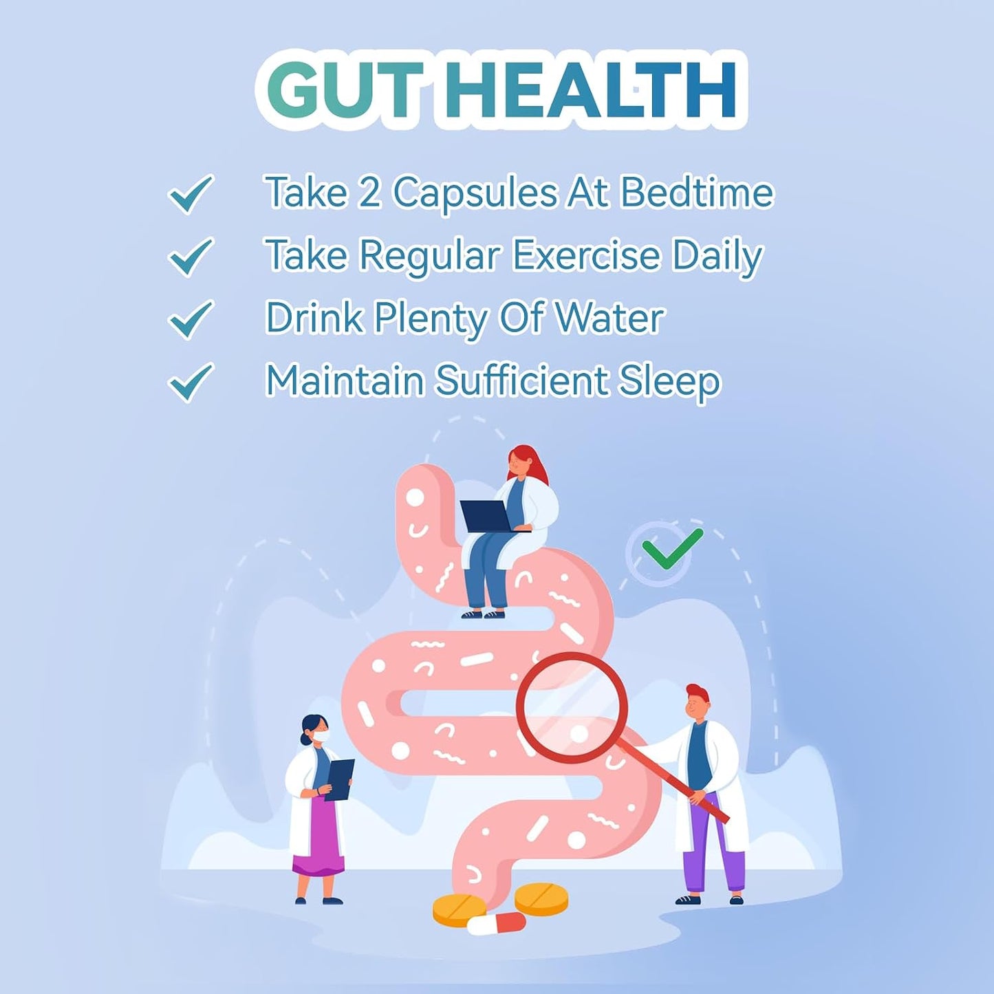 Gut Cleanse Capsules, Gut and Colon Support, Detox & Cleanse, for 15 Days, Non-GMOs, Non-Gluten, Vegan, Colon Cleanse Supplement, 30 Count
