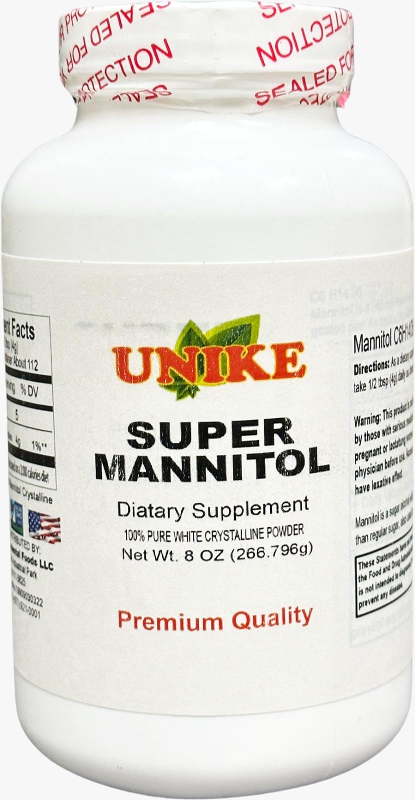 Unike Nutra Mannitol Powder - Mannitol Sweetener, Sugar Substitute, Mannitol Supplement, Natural & Gluten Free, 4g per Servings, Premium Mannitol Powder, 1kg (2.2 lbs) (Pack of 1)
