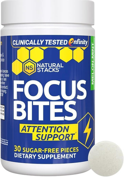 NATURAL STACKS Paraxanthine Supplement Bundle - Focus Bites & NeuroAlert Bundle - Caffeine Free Focus with Enfinity Paraxanthine - 60 Total Servings