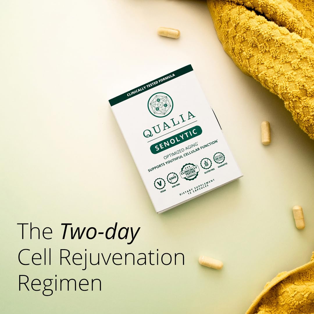 QUALIA LIFE SCIENCES Senolytic Supplement, Fisetin, Quercetin, Piperlongumin & More, Aging Supplement - Supports Optimal Cell Repair & Rejuvenation, Naturally Eliminate Zombie Cells, 1 Month Supply