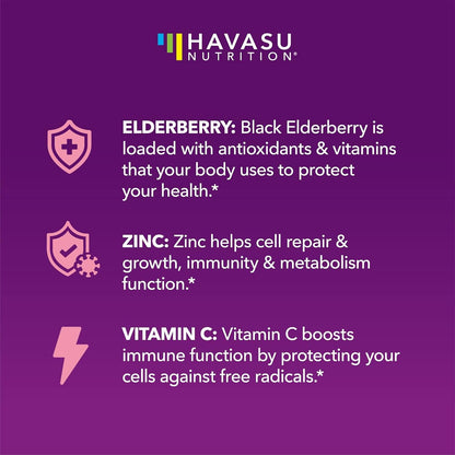 Elderberry Gummies for Kids with Vitamin C & Zinc, Berry, 30 Servings | Vegan, Non-GMO, Gluten Free Immune Support for Children, Daily Defense with Antioxidants & Essential Nutrients, 60 Count
