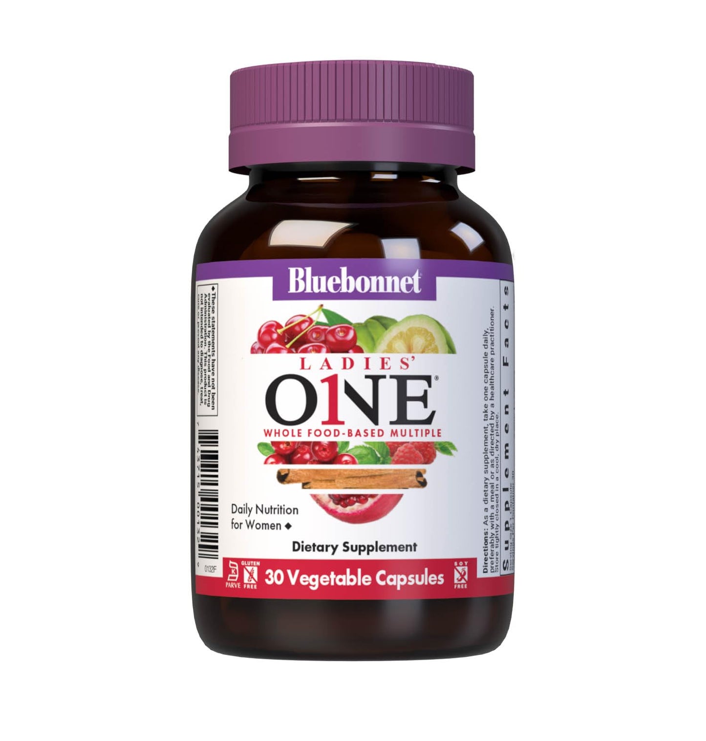 BlueBonnet Nutrition Ladies One Vegetable Capsule, Whole Food Multiple, K2, Organic Vegetable, Energy, Vitality, Non-GMO, Gluten Free, Soy Free, Milk Free, Kosher, 60 Vegetable Capsule, 2 Month Supply