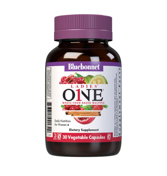 BlueBonnet Nutrition Ladies One Vegetable Capsule, Whole Food Multiple, K2, Organic Vegetable, Energy, Vitality, Non-GMO, Gluten Free, Soy Free, Milk Free, Kosher, 60 Vegetable Capsule, 2 Month Supply