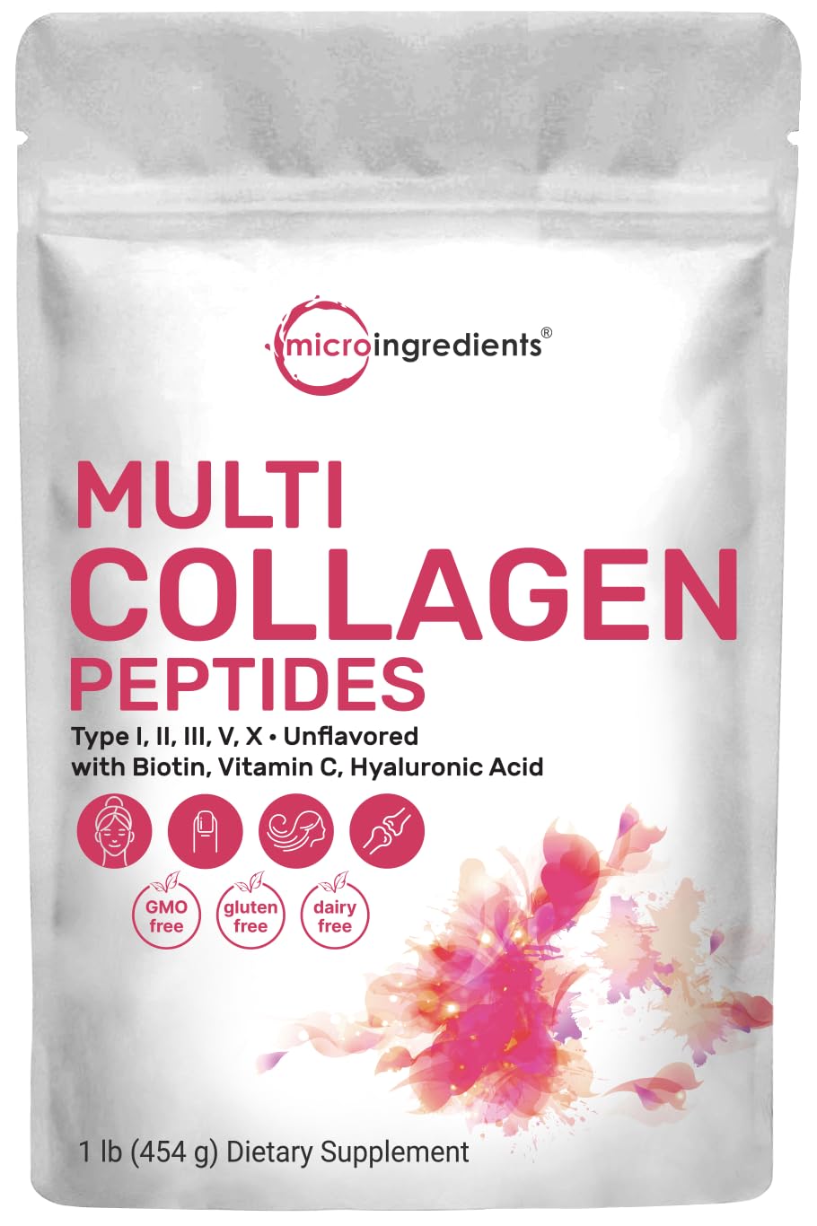 Multi Collagen Peptides Powder, 16 Oz - Hydrolyzed Protein Peptides