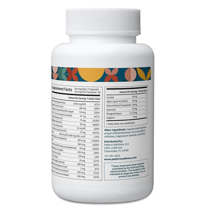 Pattern Wellness Multivitamin for Men & Women – 60 Vegan Capsules | Vitamin A, B, C, D, E – Supports Energy & Wellness – Whole Body Health – Daily Multivitamin Supplement