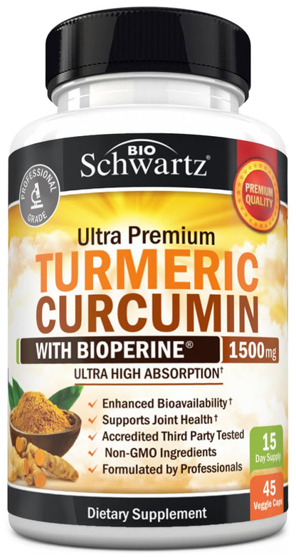 Turmeric Curcumin with Black Pepper Extract 1500mg - 180 Capsules