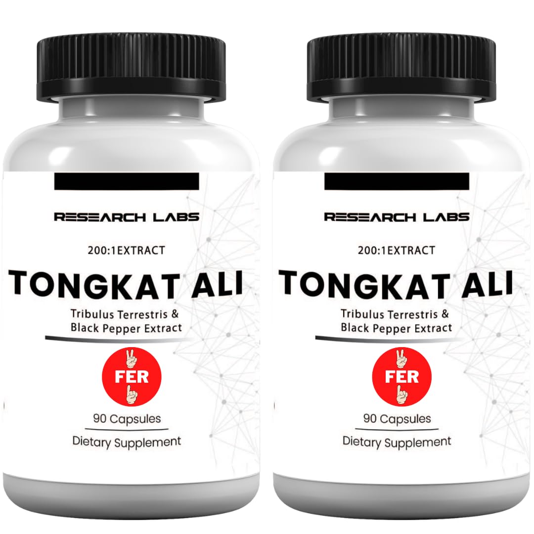 Research Labs Longjack Tongkat Ali Extract Capsules - Highly Concentrated Potent Extract | Strength, Drive, Performance & Muscle Mass