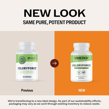 Vimergy Celeryforce – Nutrients and Amino Acids – Supports Your Wellness Routine* – Kosher, Vegan & Gluten-Free – 60 Capsules