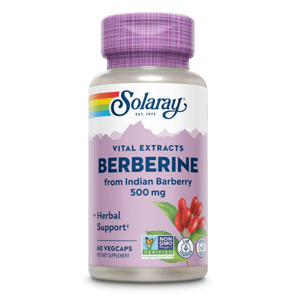 SOLARAY Berberine 500mg - Berberine Supplement for a Healthy, Active Lifestyle - with Berberine HCl from Indian Barberry - Vegan, Non-GMO, 60-Day Guarantee, Lab Verified - 100 Servings, 100 VegCaps