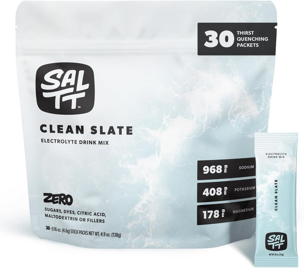 SALTT Electrolyte Packets - Clean Slate (30 Sticks) - Zero Sugar