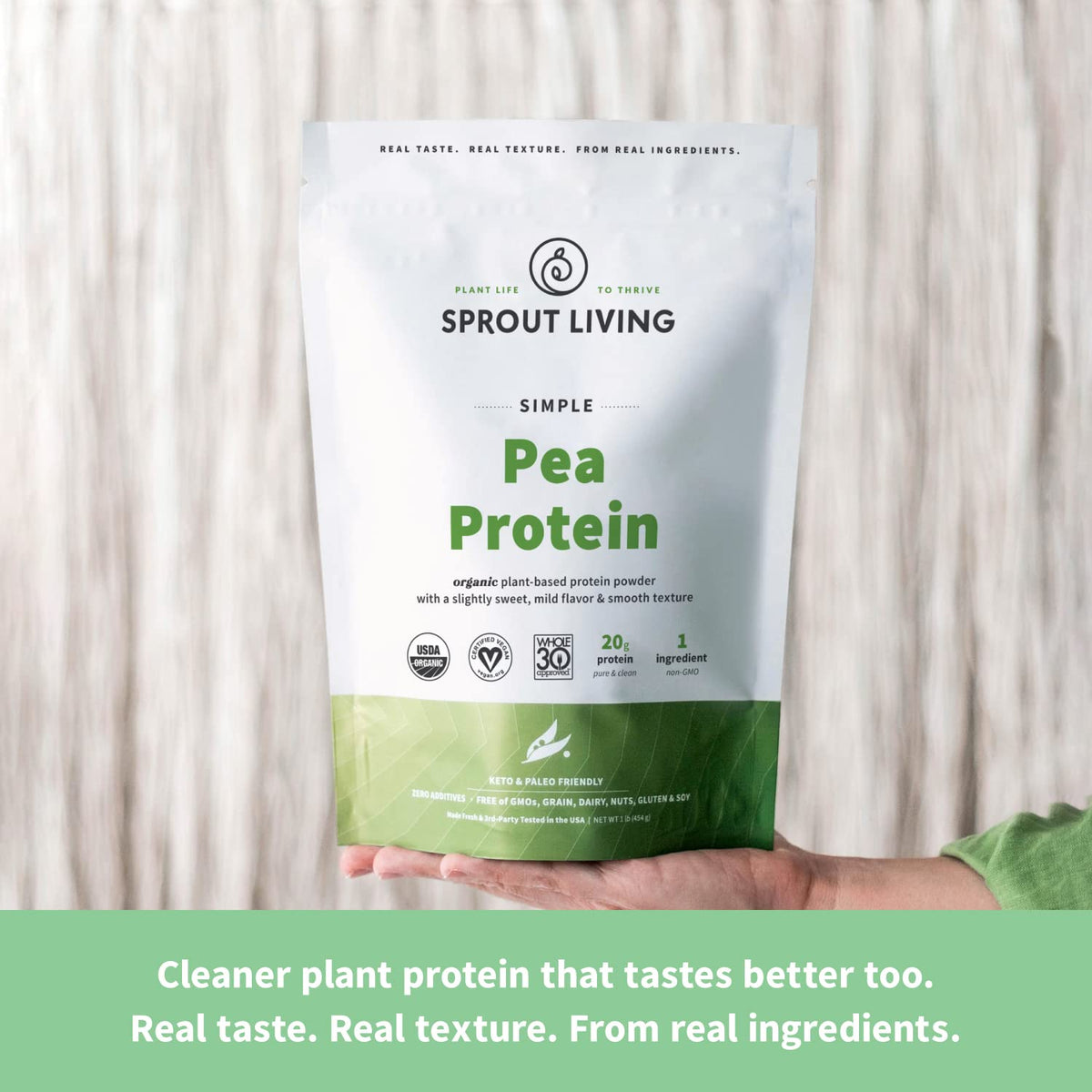 Sprout Living Organic Pumpkin Seed Protein Powder, Unflavored, 20 Grams of Plant Based Protein Powder Without Artificial Sweeteners, Non Dairy, Non-GMO, Vegan, Gluten Free (1 Pound, 14 Servings)