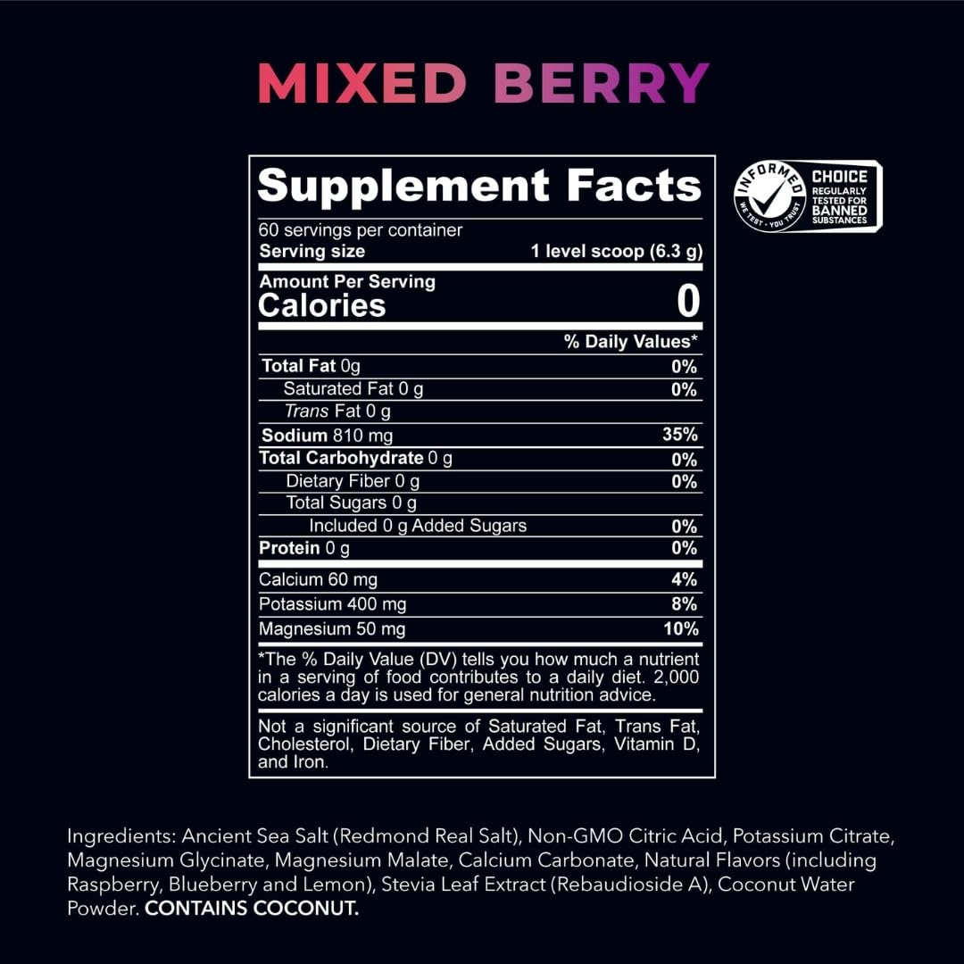 REDMOND Re-Lyte Sugar Free Electrolyte Powder Mix (Strawberry Lemonade) | Zero Sugar Electrolytes, Hydration Powder