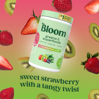 Bloom Nutrition Superfood Greens Powder, Berry, 30 Servings | Digestive Enzymes with Probiotics and Prebiotics, Gut Health, Bloating Relief for Women, Chlorella, Green Juice Mix