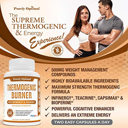 Premium Thermogenic Diet Pills - Weight Management Support, Clean Energy, Enhanced Focus