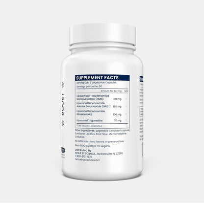 Renue By Science NAD+ Complete | 120 Liposomal NAD Supplement Capsules with NMN, NR & Trigonelline - 310mg NMN & 160mg NAD per Serving | Bioavailable Formula for Increased Absorption | Made in the USA