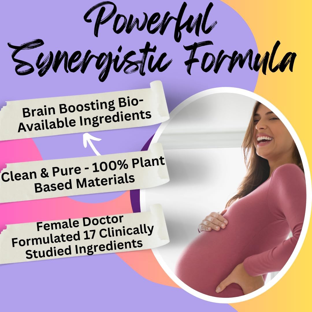 BioImmune Ultra Strength Bio-Available Prenatal Vitamins for Women, Naturally Occurring Methylated Folate Folic Acid, DHA Omega 3. Supports Brain Development, Healthy Fetal Development