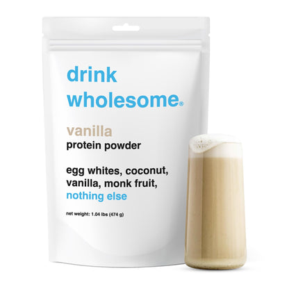 drink wholesome Vanilla Egg White Protein Powder | for Sensitive Stomachs 