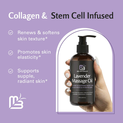 Lavender Massage Oil with Collagen and Stem Cells - Skin Tightening Massage Oil for Mass