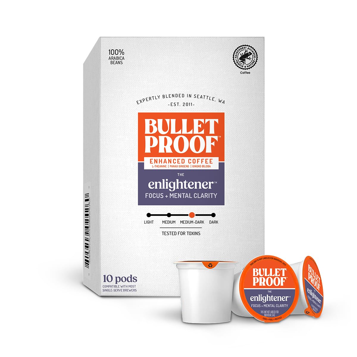 Bulletproof Coffee + Organic Grass-Fed Butter Single-Serve Pods, Keto Coffee, All-in-One Recipe with MCT Oil and Butter, 24 Count