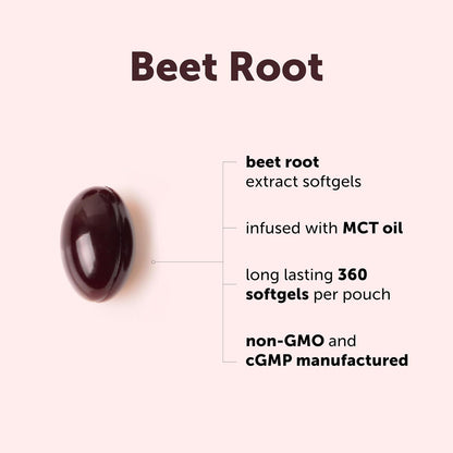 Micro Ingredients Beet Root Extract, 360 Softgels with MCT Oil | Natural Beet Root Source | Beetroot Supplements | Non-GMO