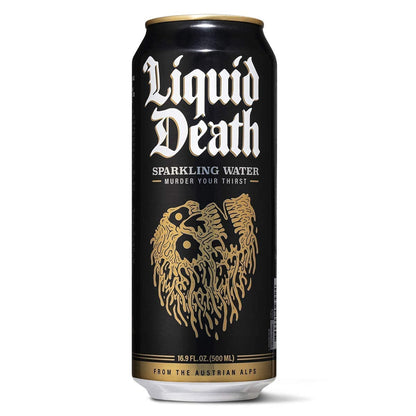 Liquid Death Sparkling Mountain Water, 16.9 oz Tallboys (12-Pack)